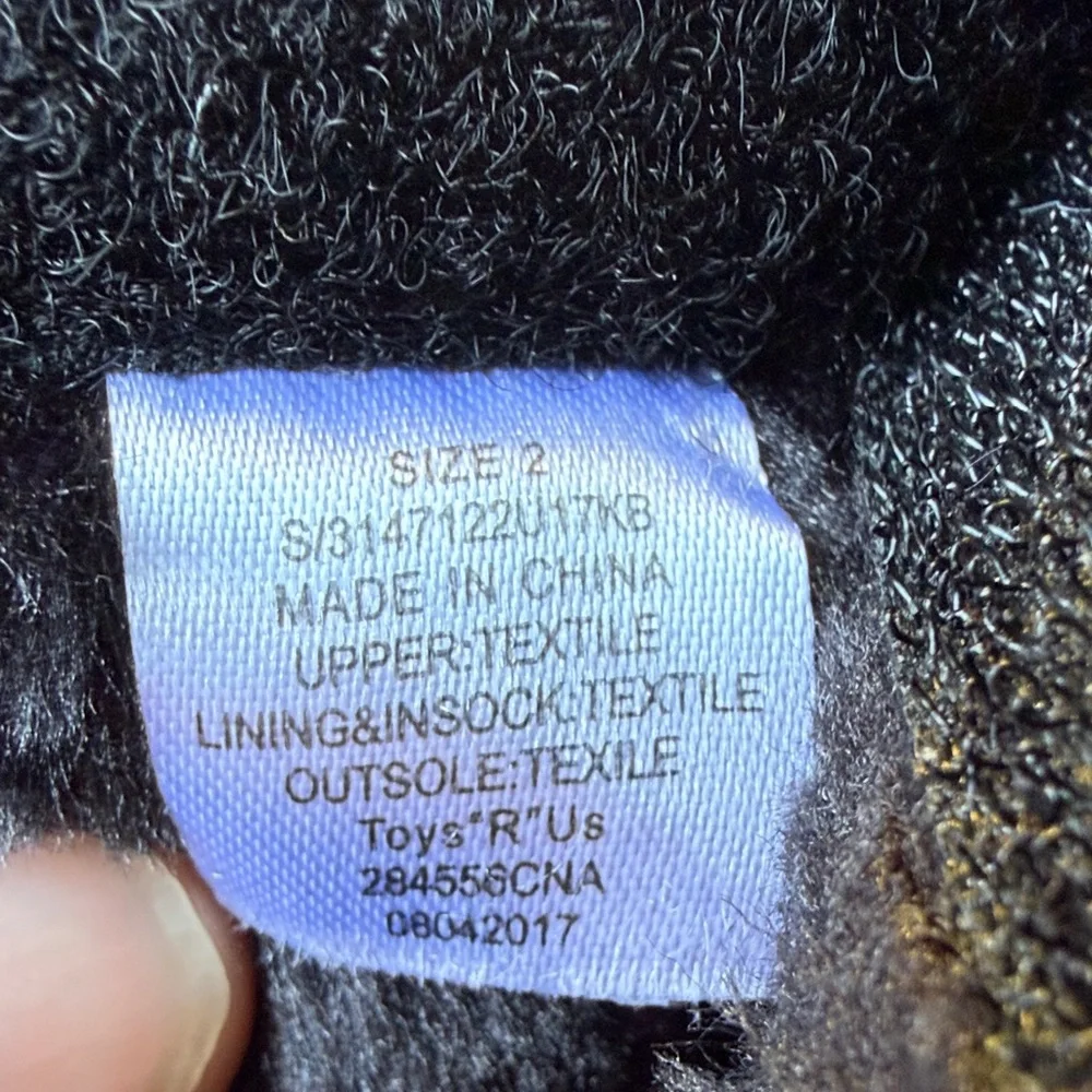 Baby Girls Black Faux Fur Winter Boots with Satin Bow | Size 2 | Toys “R” Us